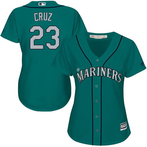 Mariners #23 Nelson Cruz Green Alternate Women's Stitched MLB Jersey - Click Image to Close